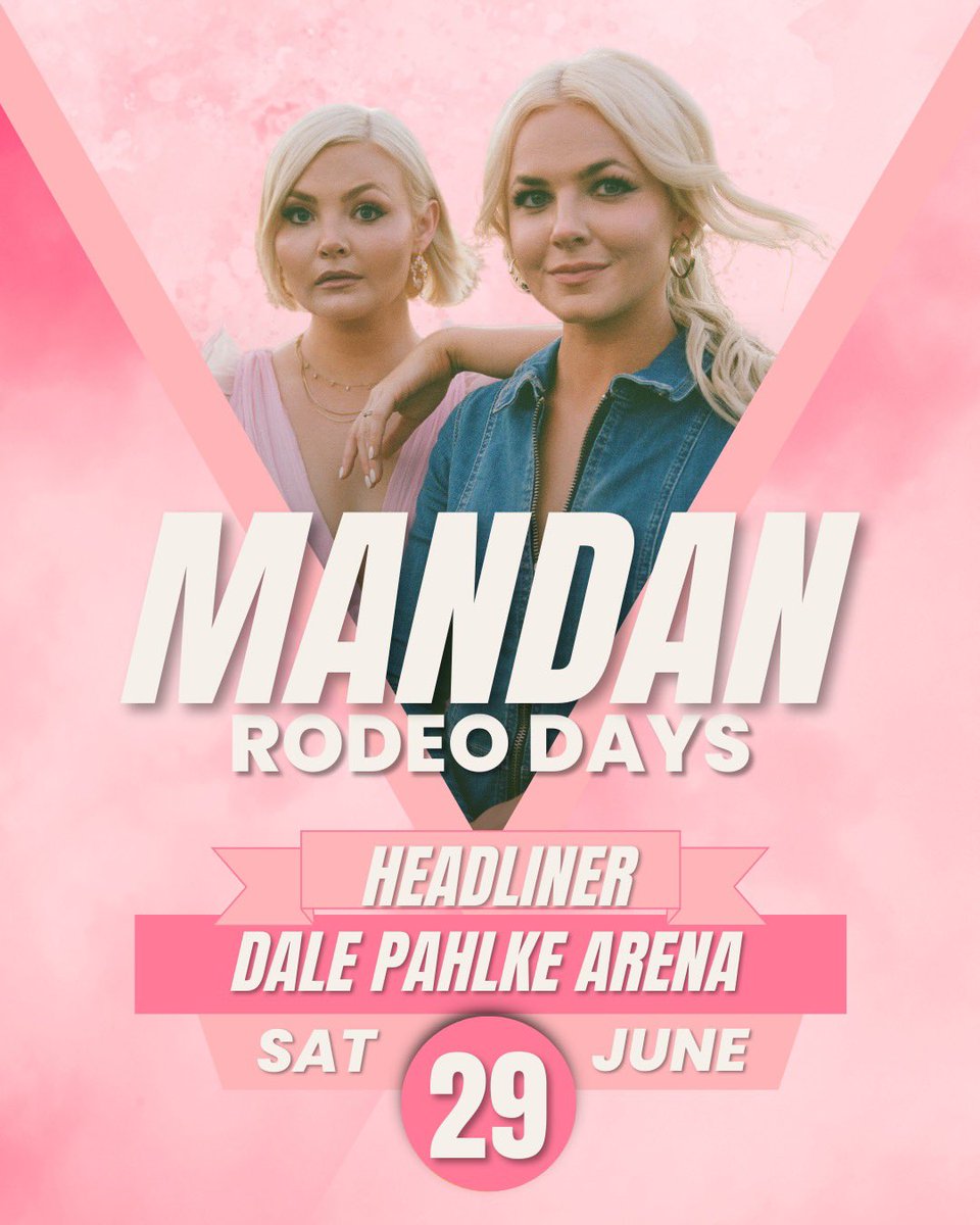 We’re coming HOME this summer to headline a show at Mandan Rodeo Days on June 29th!! This is going to be such a party. We can’t wait to see you!!! 🔥🎉🥰 Get your tickets here: mandan-rodeo-days.nwltickets.com/SingleGame/Tic…