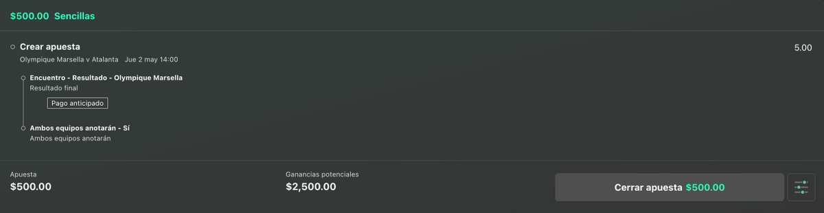 #DoctorPickDelDía
#UEFAEuropaLeague 
Marsella v Atalanta
Marsella ML y ambos anotan
Bank 10%
Momio 5.00

Marsella solo ha perdido de local 1 vez en toda la temporada en todas las competiciones y fue contra el PSG y han ganado 5 de sus últimos 5 juegos de Europa League de local,