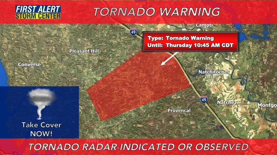 Folks in the Natchitoches, Sabine area, heads up ....50 miles northwest of me