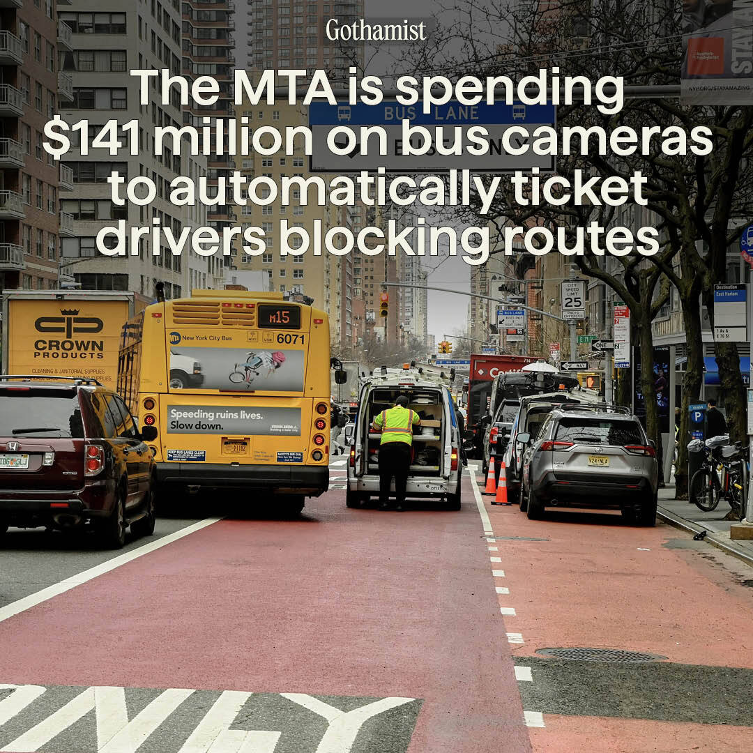 The MTA inked a $141 million contract on Tuesday to install cameras on thousands of buses that automatically ticket drivers illegally parked along their routes — which officials said will speed up service for riders across the city. Read more: bit.ly/3UHSsoj