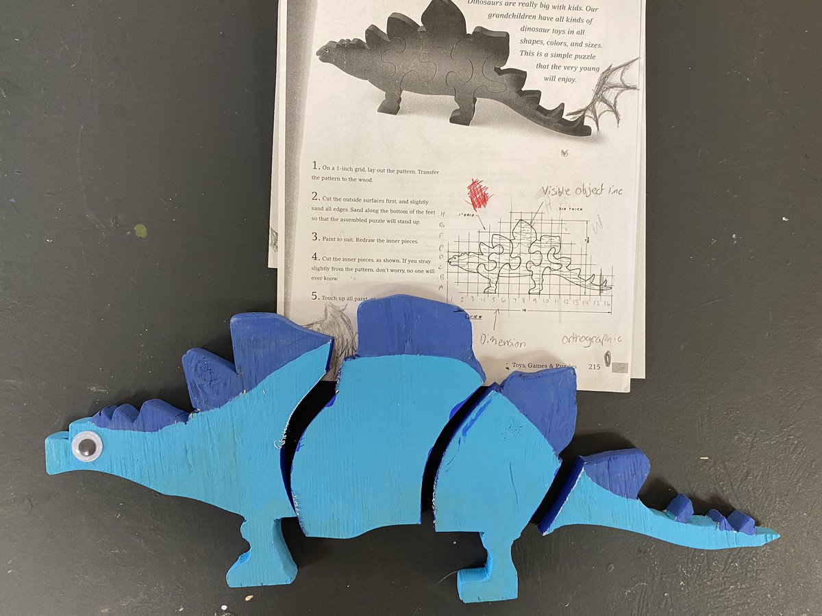 Another finished toy by some of my @mchs_nl design and fabrication students. This cute little puzzle is going to be popular at our year-end art show. 🦕