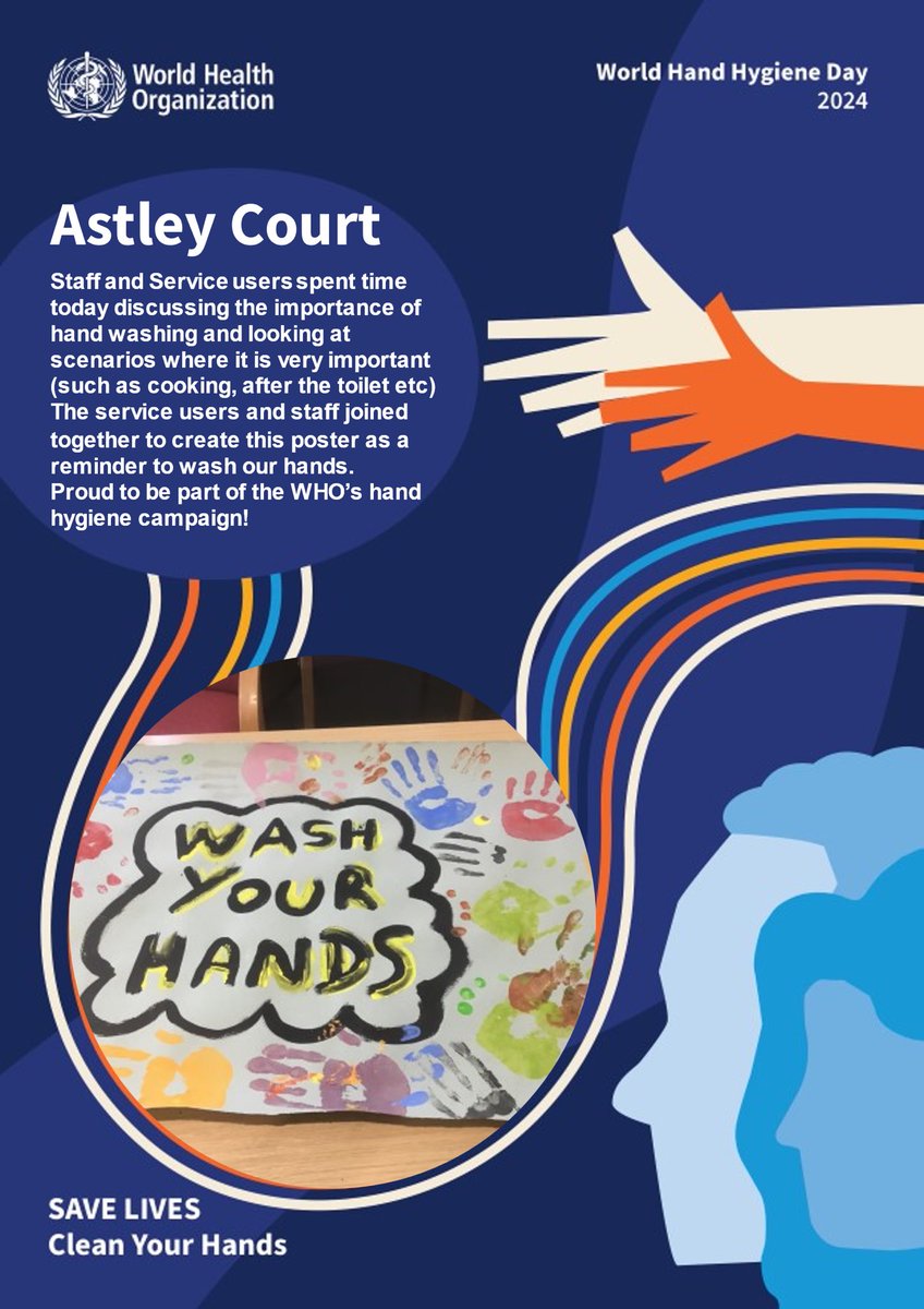 ⁦@HPFT_NHS⁩ Our team of staff and service users spent time today discussing the importance of #handhygiene and made this fantastic poster 😆
