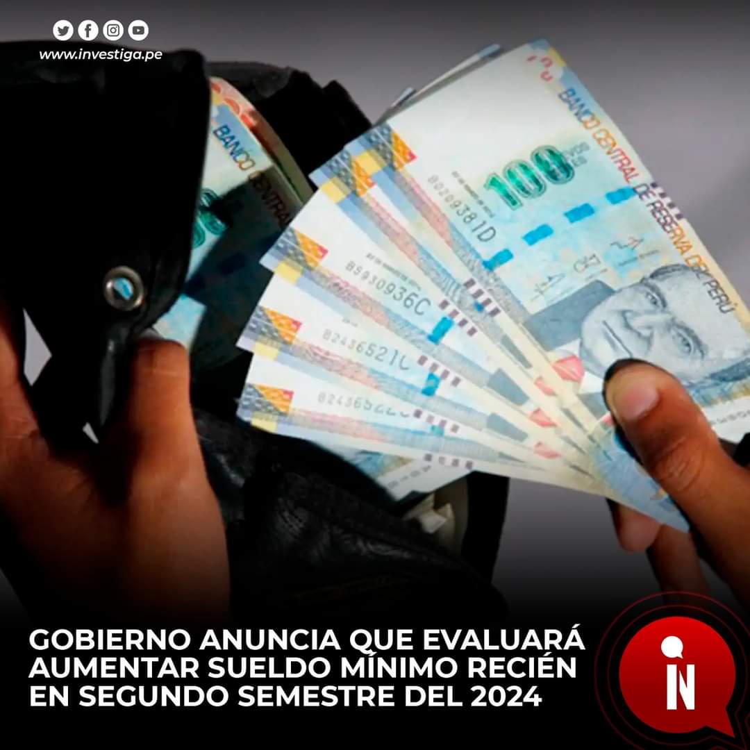 ((🔴)) Actualmente, el #sueldomínimo se encuentra fijado en 1.025 soles mensuales (272 dólares), un monto establecido durante el gobierno del destituido expresidente Pedro Castillo (2021-2022). 

Leer aquí: acortar.link/v4NcHR