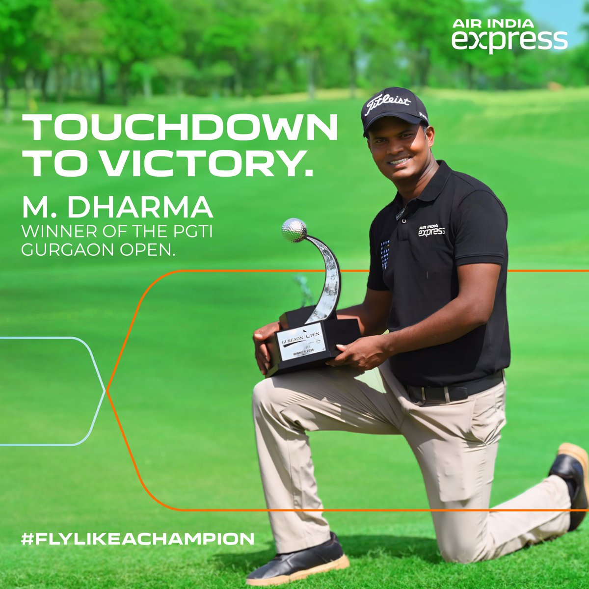 🎉 A round of applause for M Dharma, the champion of the @pgtofindia Gurgaon Open 2024! 🏌️‍♂️ With every tournament, your skill and determination redefine Xcellence! We're thrilled to be a part of your journey, ensuring you arrive at each tournament to #FlyLikeAChampion. Here's to