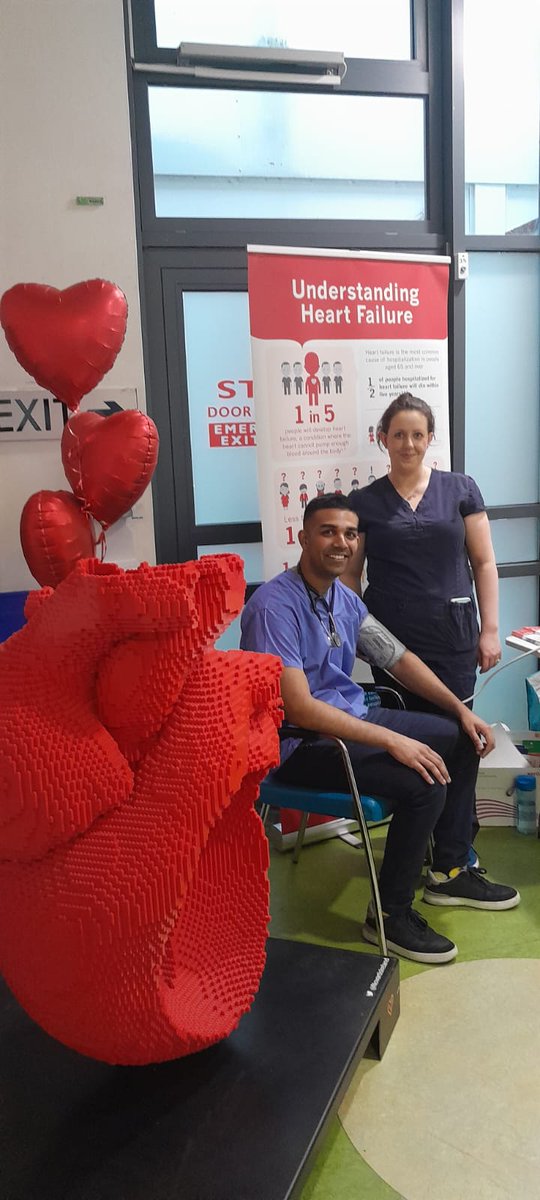 Amazing engagement with staff & visitors @ULHospitals today for #heartfailureawarenessday lots of time spent discussing risk factors for CVD & signs/symptoms of heart failure as well as BP checks for all 🩺 the Lego Heart drew lots of attention ❤️ @IAHFNurses @INCAnursing