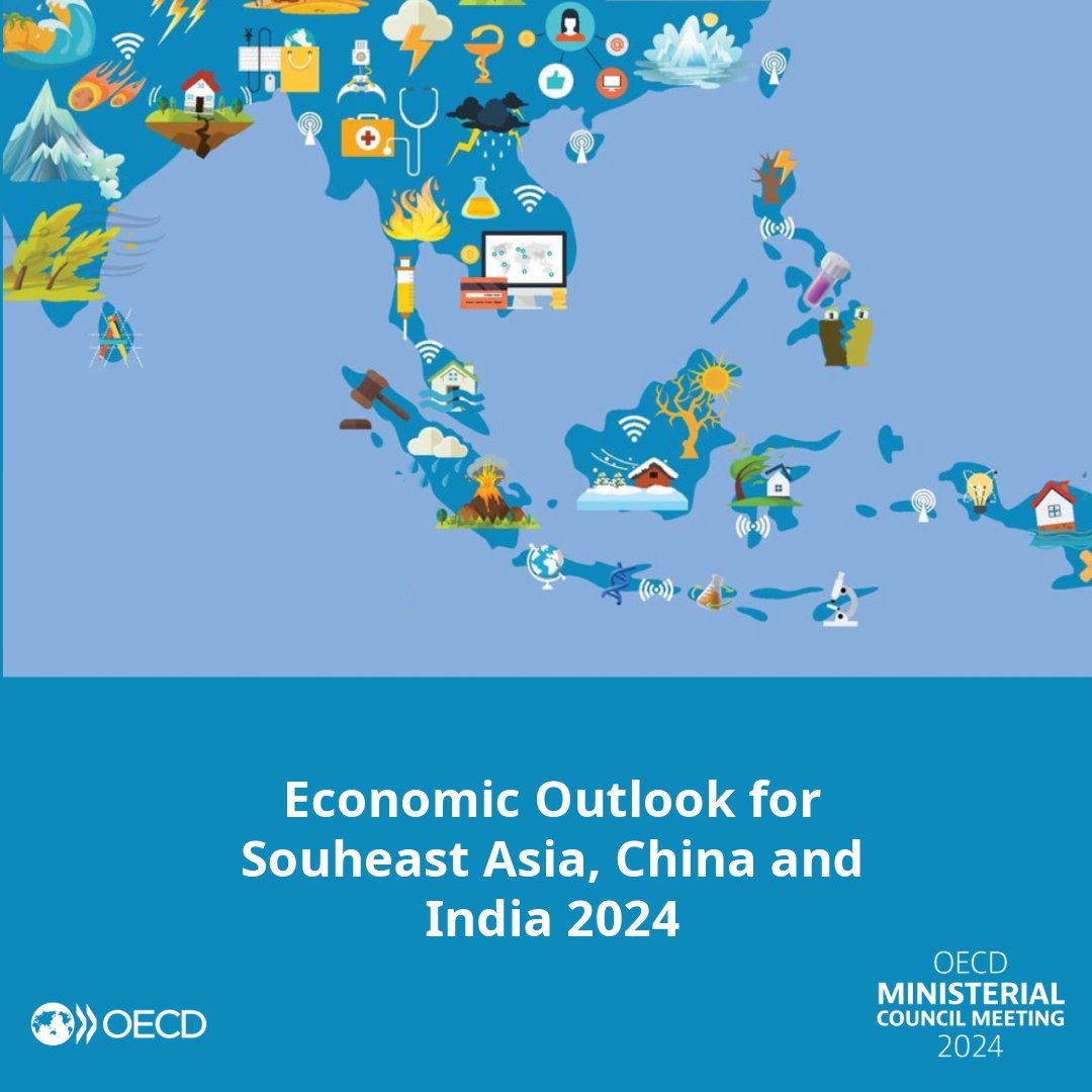 The Economic Outlook for Southeast Asia, China and India 2024 is out now. Economic growth in #EmergingAsia persists despite challenges, but the region faces risks, particularly from more frequent disasters. Read policy analysis and advice: brnw.ch/21wJp3w