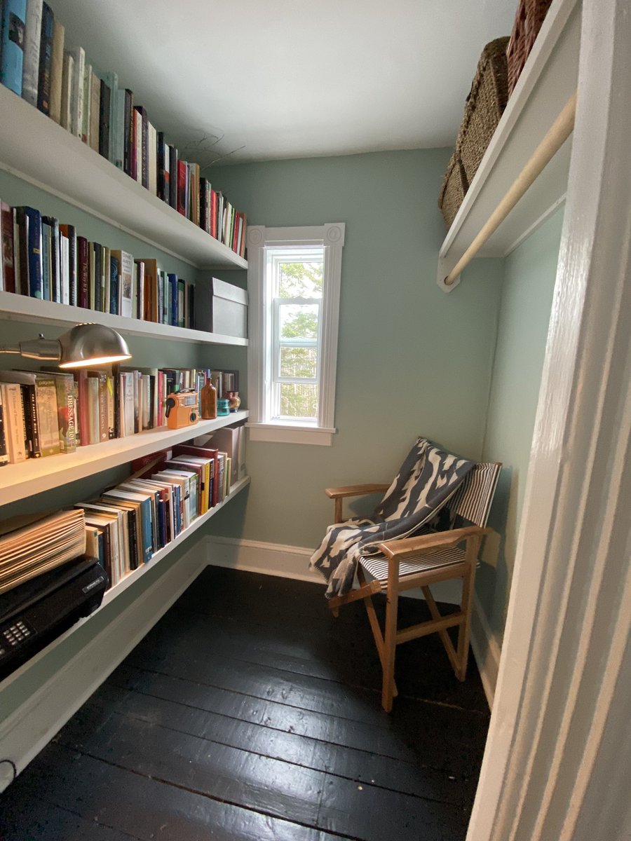 Books trump clothes — walk-in closet turned into library overflow!