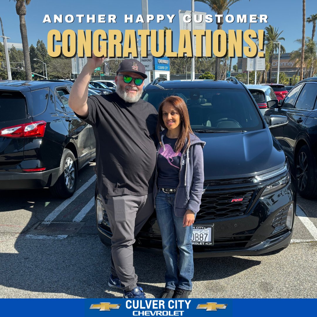 Elevate your drive with the all-new Chevy SUV! 🚙💨 Congrats on your stylish and versatile choice, ready to make every trip exceptional. Welcome to the Culver City Chevrolet family! #NewAdventures #ChevySUV #CulverCityChevrolet 🌟🏞️