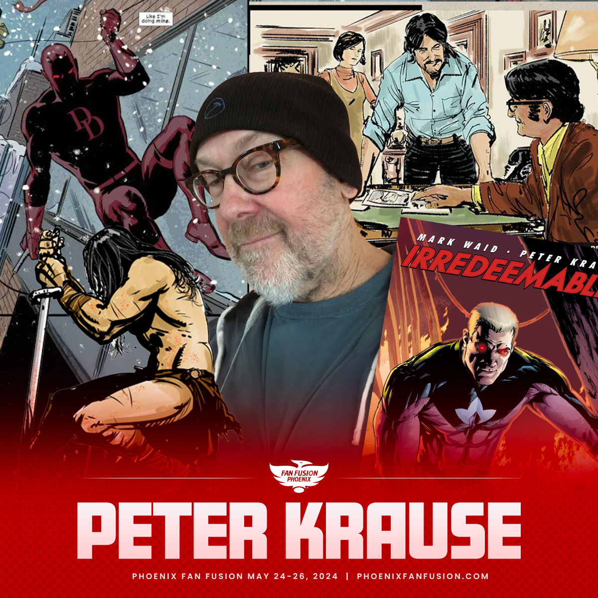 We're only 22 days out, peeps! Memorial Day weekend! May 24-25-26! Hero Initiative is proud to bring BOTH Scott @Koblish and @petergkrause to @PhxFanFusion! Get you there! Tix and info: phoenixfanfusion.com