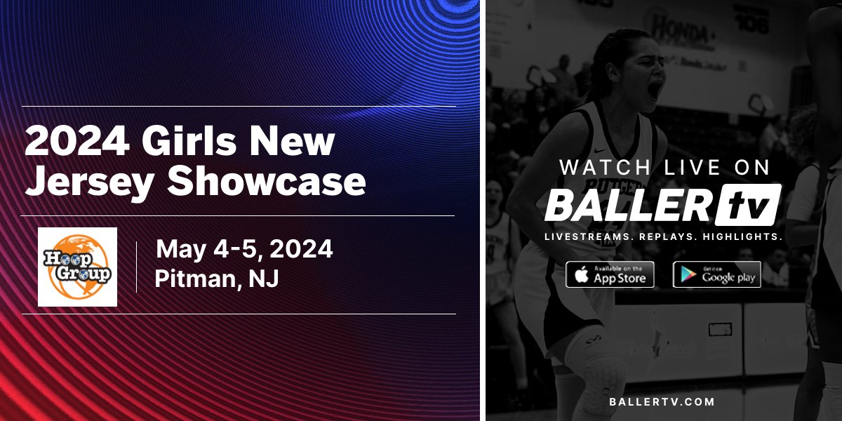 @thehoopgroup's 2024 Girls New Jersey Showcase is going down this weekend ‼️

Catch all the action on BallerTV.

📅 Sat, May 04 - Sun, May 05, 2024
📍 Pitman, NJ
📺 Watch live and on replay: bit.ly/3ULyZTO
