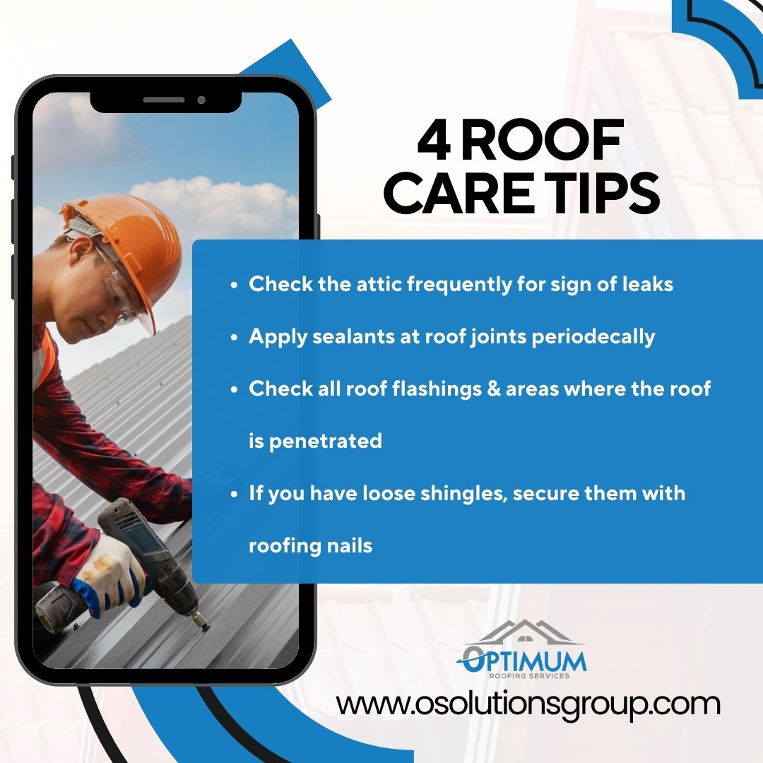 Taking these steps can extend your roof's life and save you from costly repairs down the road!
.
𝑳𝒆𝒂𝒓𝒏 𝑴𝒐𝒓𝒆 👉🏻 osolutionsgroup.com
.
.
#optimumroofs #contractor #homeimprovement #roofrepair #rooftop #renovation #roofingcontractors