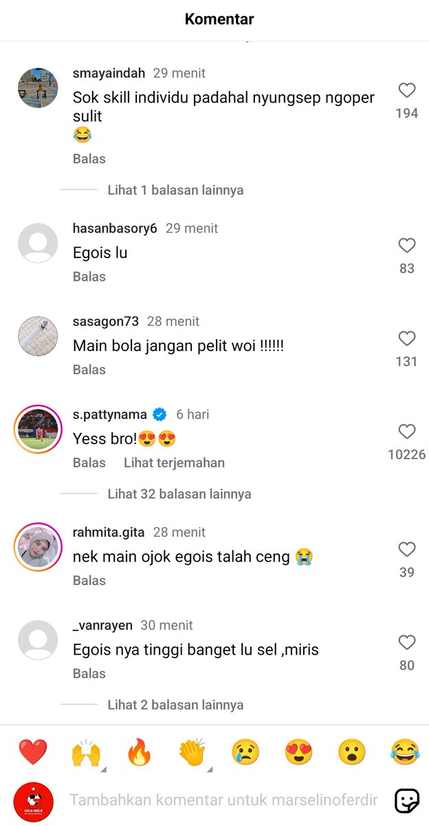 gilabola_ina's tweet photo. Instagram Marselino Ferdinan diserang netizen karena dianggap bermain terlalu egois di laga menghadapi Irak malam ini.

#AFCU23AsianCup https://t.co/aOkQipdQjr
