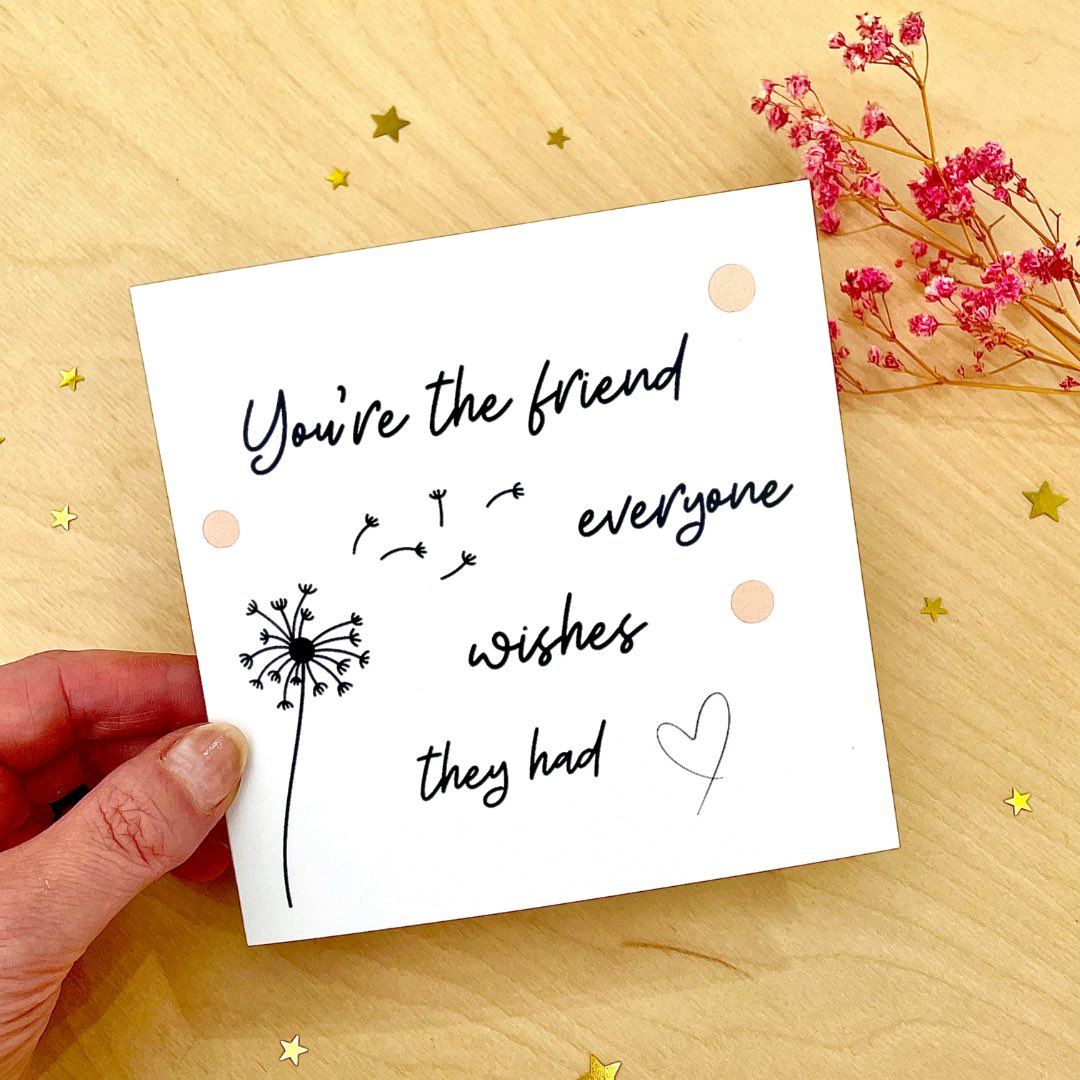 Evening #WomanInBizHour ! “You’re the friend everyone wishes they had” dandelion friendship card 💖

#thursdayvibes #greetingcards #friendship #etsyfinds #etsycards #BestFriend #yourbizhour #CraftBizParty

etsy.com/shop/janebprin…