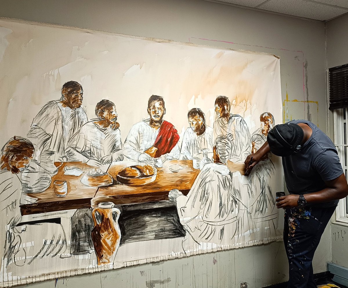 Steve 2 the last supper progress. The process of this art work has been nothing short of amazing! The detailing and the overall progress and witnessing it comes to life. My name is Ennock Mlangeni and YOU DON'T KNOW ME YET.