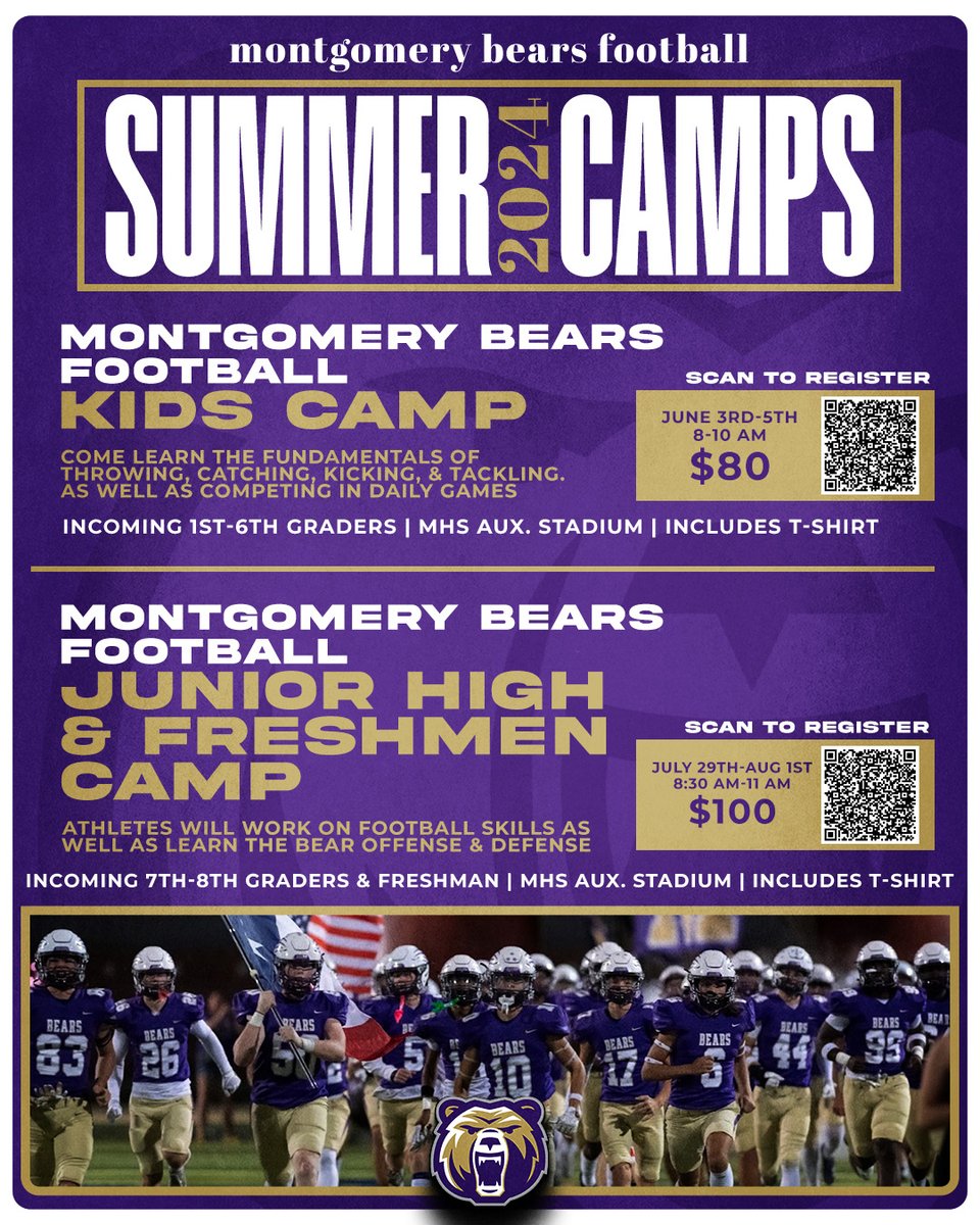 REGISTRATION IS LIVE FOR OUR SUMMER CAMPS!!

Sign up on My School Bucks or use the QR Codes in the Graphic!!