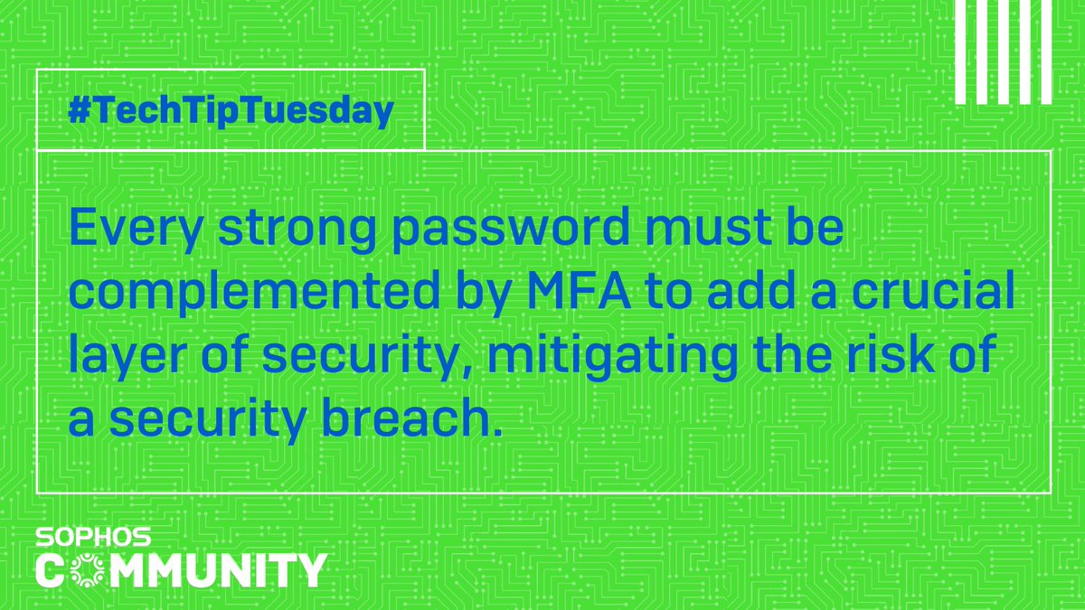 💡Celebrating #WorldPasswordDay with a valuable #TechTipTuesday! Discover how Multi-Factor Authentication (MFA) adds an extra layer of protection to your passwords. 

Discover all the benefits: soph.so/jLCpaM💻🔒