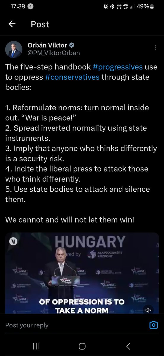 Simply insane to see how this man bends the truth. This is literally a step by step manual of what he has been doing in #Hungary and he has no shame blaming others with it. So upsetting. (except in his handbook the last point is 'let paedophiles go if they're loyal to you')