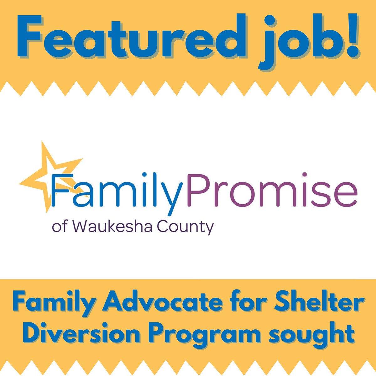 A Family Advocate (learn more or apply 👉 tinyurl.com/ynzfa7dx) is sought in #Waukesha by @FP_Waukesha. Competitive pay + benefits—apply today for this important #job opening!

#NonprofitJobs #WaukeshaWI #WaukeshaJobs #WaukeshaCounty #SocialWorkJobs #BSWjobs #HumanServicesJobs