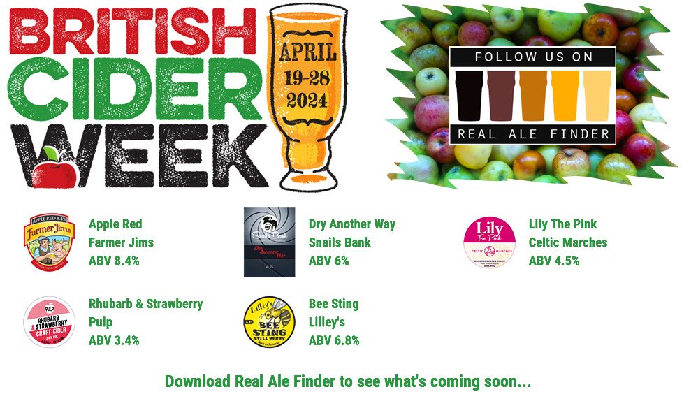 On the bar today! Beer Board: bit.ly/2Npxu9L #BritishCiderWeek @britciderweek #FarmerJimsCider @Snailsbankcider @CelticMarches @PulpCiderCo @lilleyscider #RealAleFinder