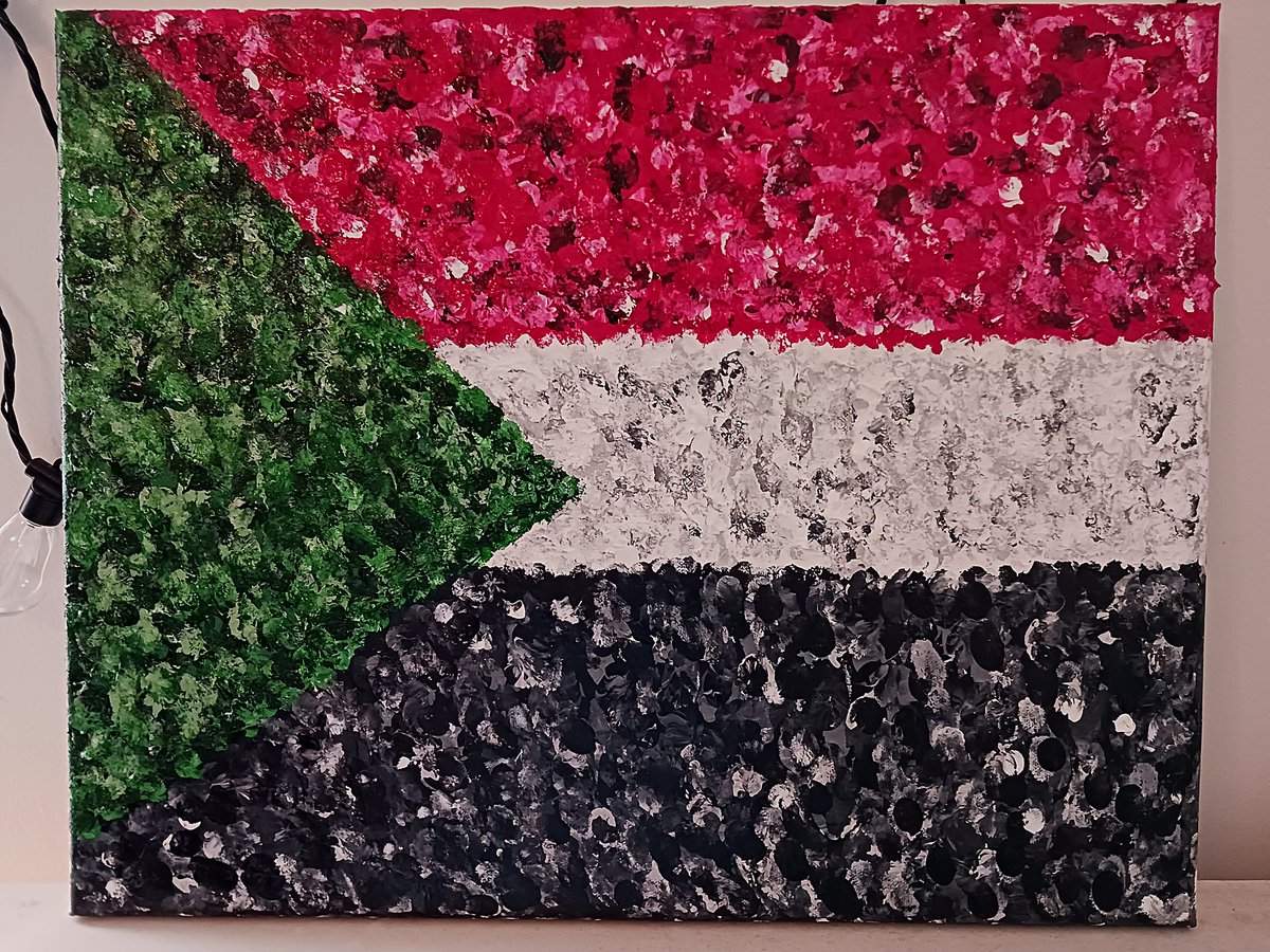 i was asked to share this painting. 

the creator calls it '10,000 fingerprints for Sudan.'

it was created in order to bring awareness to the estimated 10,000 deaths a day caused by famine in Sudan. it's to show how much 10,000 is. each fingerprint is a life. #KeepEyesOnSudan
