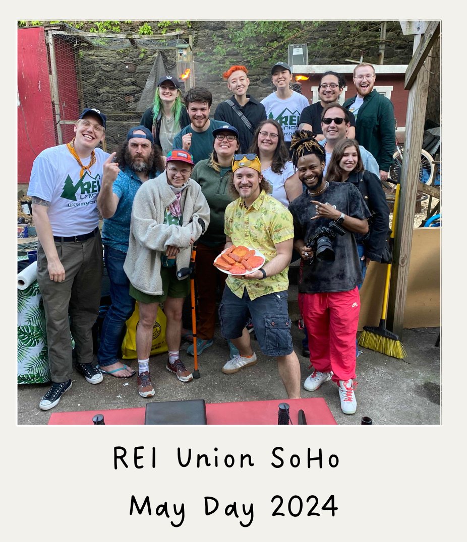 REI Union SoHo celebrating May Day the only way we know how: in community with each other!