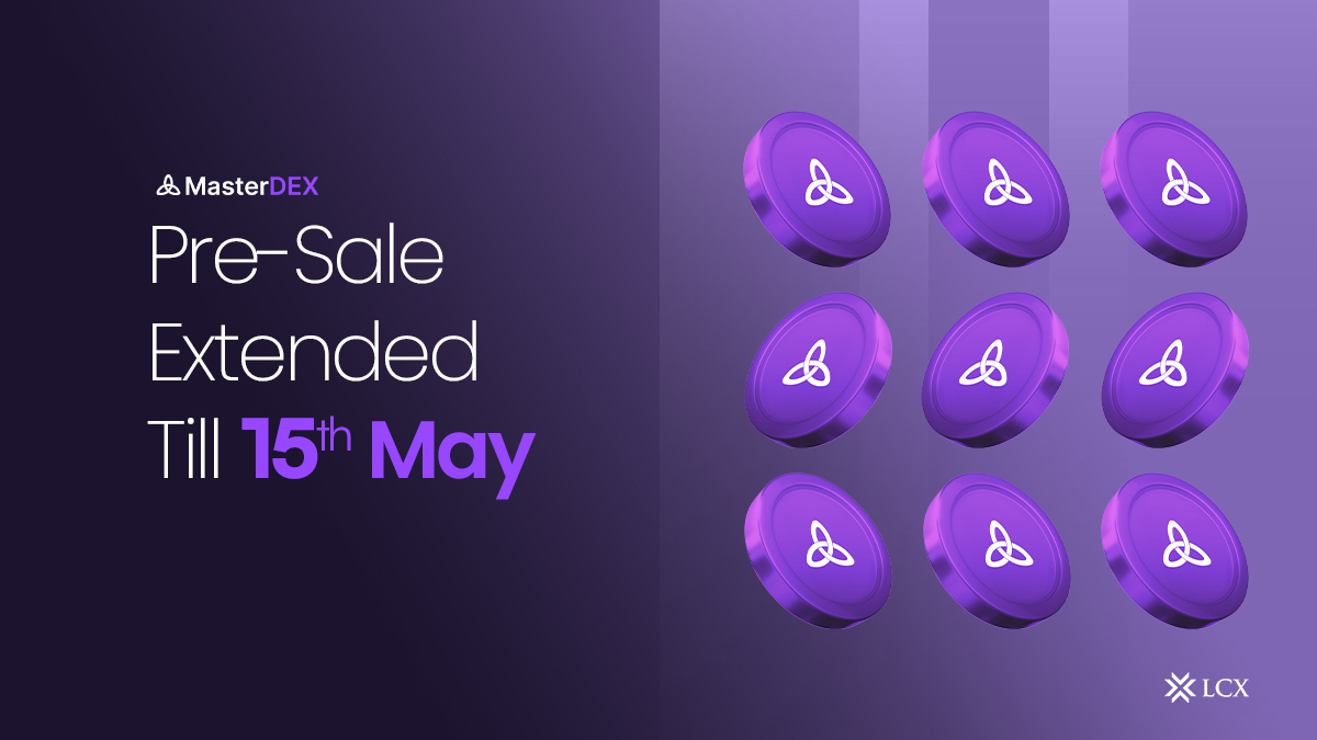 🚀The $MDEX pre-sale is EXTENDED due to HUGE community demand! 📆Date: 15th May 2024 Don't miss this chance to join the MasterDEX revolution. Participate now: exchange.lcx.com/token-sale/ong… #tokensale @MasterDEX_xyz