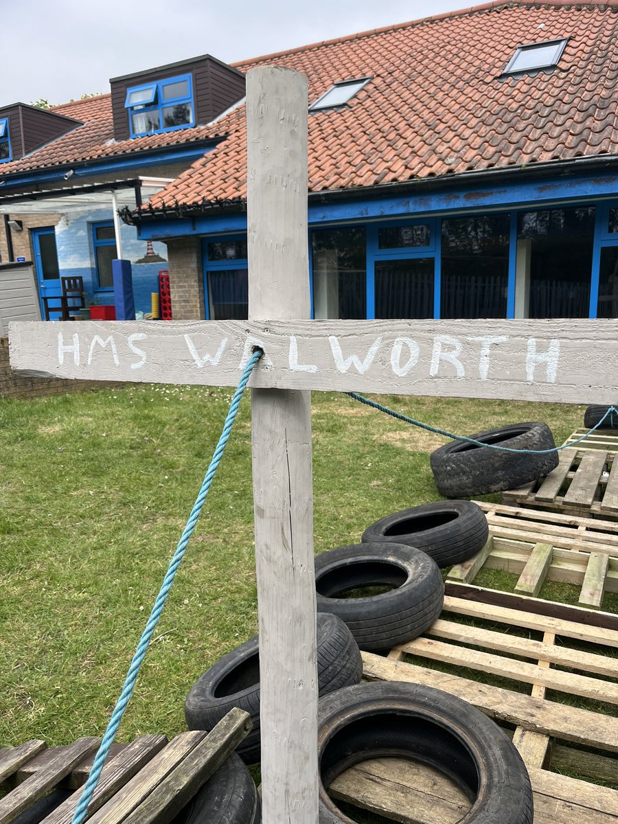 Today HMS Walworth sailed the school field built and crewed by the very impressive kids from #WalworthPrimarySchool. We bring the ship the equipment, the Risk Assesment and run the activity all day. Then you have the OPAL play ship afterwards. #OPAL #Playship #OutdoorLearning