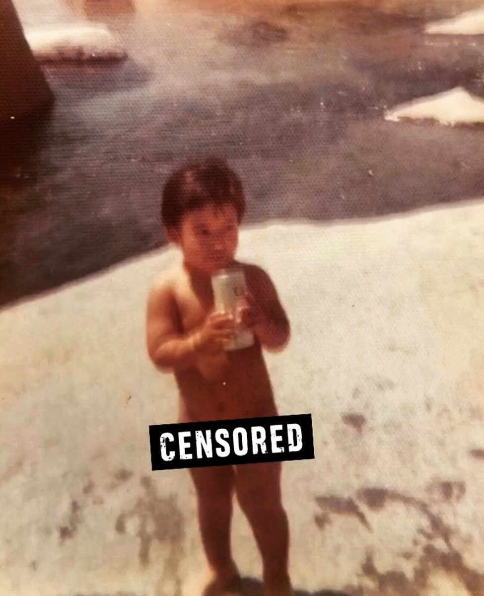 #TBT When I was 3yrs old chillin’ at the river naked with a Coors… #BuiltDifferent #OldHabitsDieHard