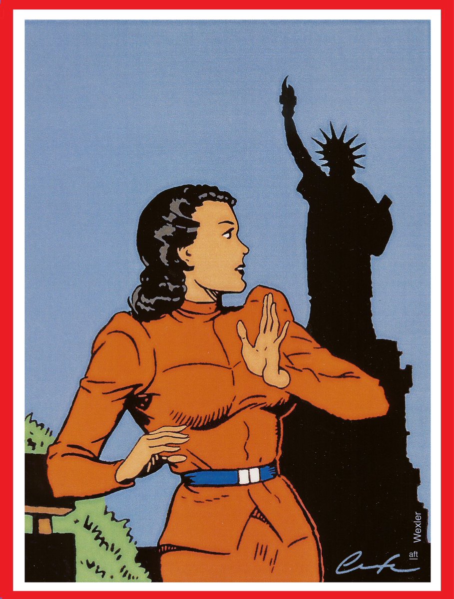 #OnThisDay in 1941 #2yearsBefore @Marvel #MissAmerica debuted in #MilitaryComics #1 #JoanDale #gainedTransmutationPowers #AfterFallingAsleepOnAParkBenchOnLibertyIslandInTheShadowOfTheStatueOfLiberty #RoyThomas hasHerActAs post- #CrisisOnInfiniteEarths #GoldenAgeWonderWoman figure