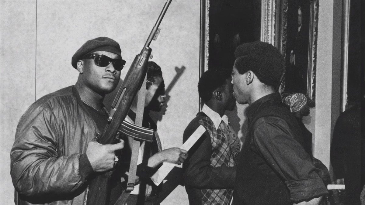 57 years ago, May 2 1967, 26 armed members of the Oakland-based Black Panther Party for Self-Defense entered the California State Assembly Hall to protest the Mulford Act, a piece of legislation intended to disarm them. News coverage of the action made them internationally famous