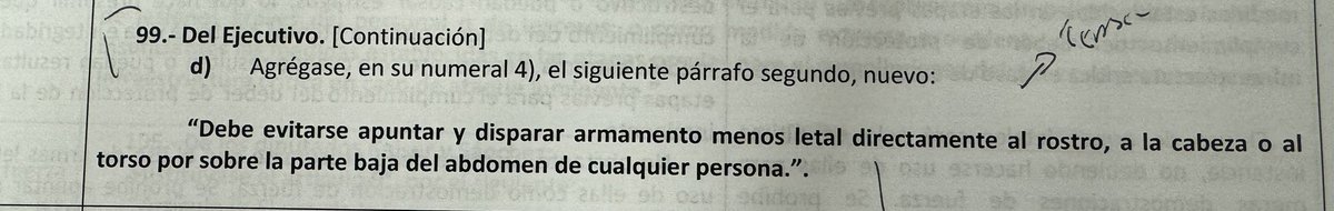 Logramos rechazar esta indicación octubrista! 💪💪💪 Nota: en la visión woke del Gobierno un taser (electroshock) no puede apuntarse al torso…