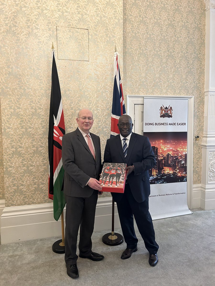 FAREWELL CALL- Marshall of the Diplomatic Corps Alistair Harrison visited @Kenyamissionuk & conveyed, on the instructions of His Majesty the King, thanks to @MEsipisu for making every effort to strengthen & deepen relations btwn 🇰🇪 & 🇬🇧 during his tenure ahead of his departure1/3