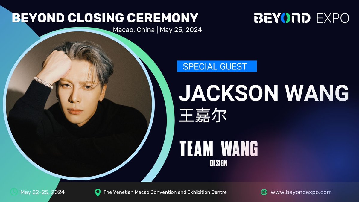 Meet the iconic creator #JacksonWang at #BEYONDExpo at BEYOND Closing Ceremony on May 25, where he will share his story and insights at a fireside chat! Hear how he embodies limitless talent, seamlessly transitioning between music, fashion, and entrepreneurship. Get your BEYOND…