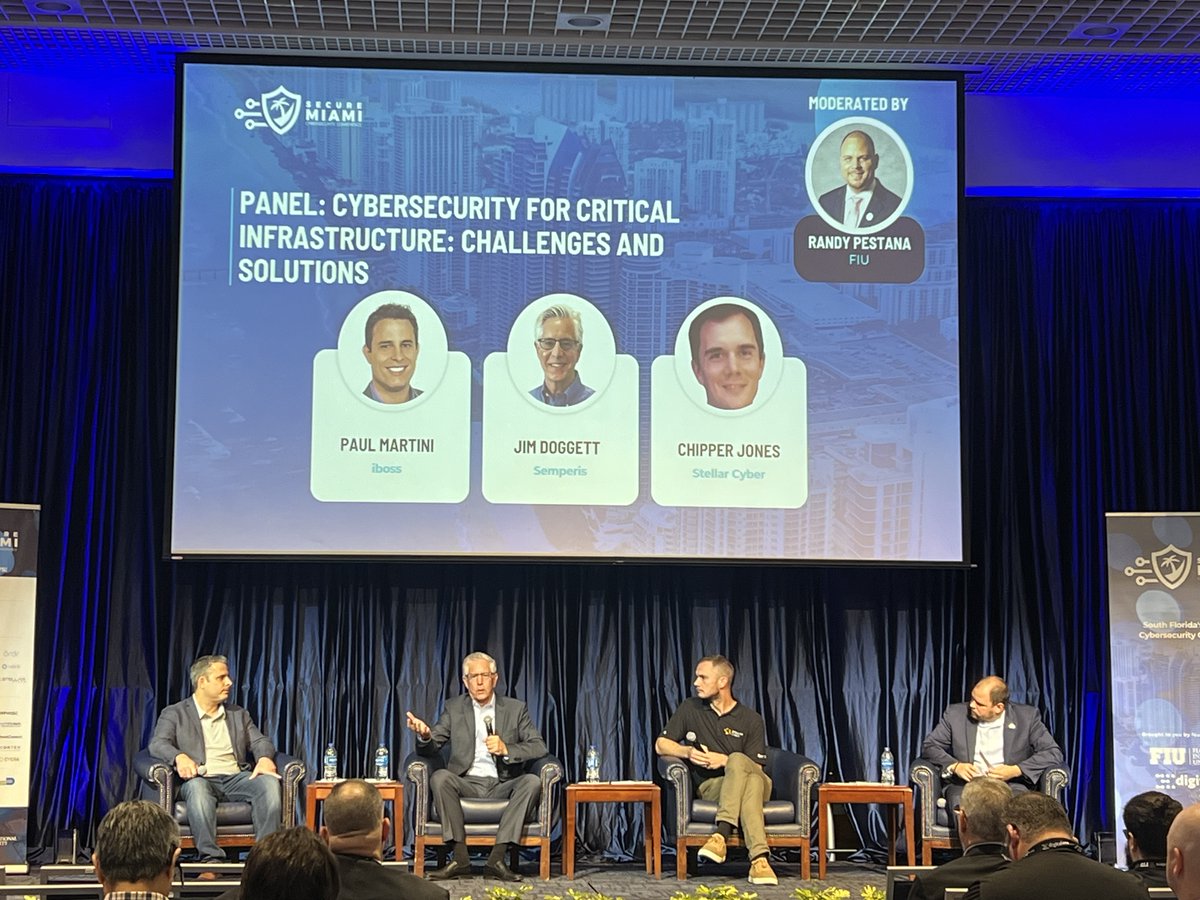 Director of Cybersecurity Policy @RandyPestana took to the stage of @Secure_Miami as moderator for the Cybersecurity for Critical Infrastructure Panel. #SecureMiami