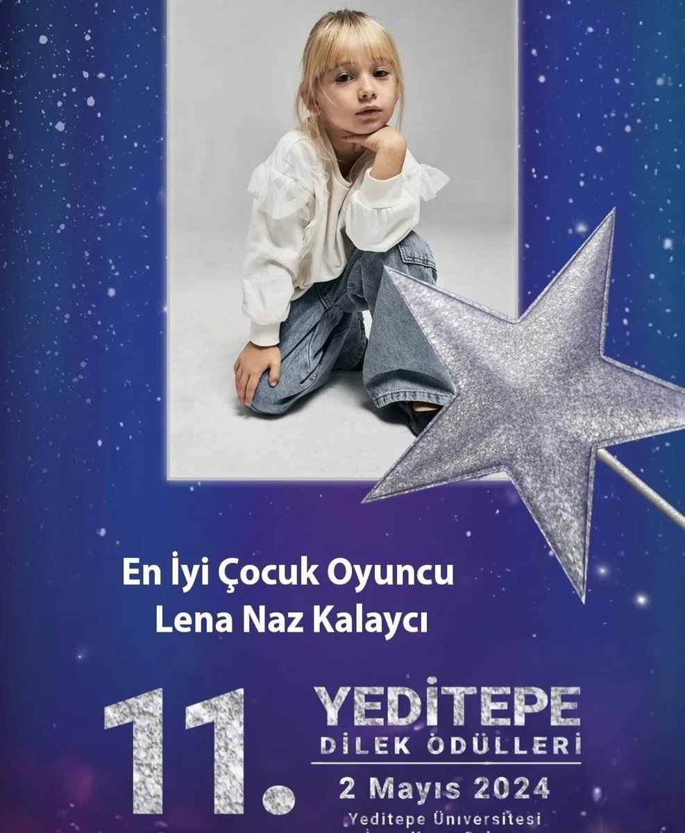 Lena Naz Kalaycı, que recentemente estrelou a série #DilekTaşı, receberá o prêmio de 'Melhor Atriz Infantil' no Yeditepe Dilek Ödülleri.