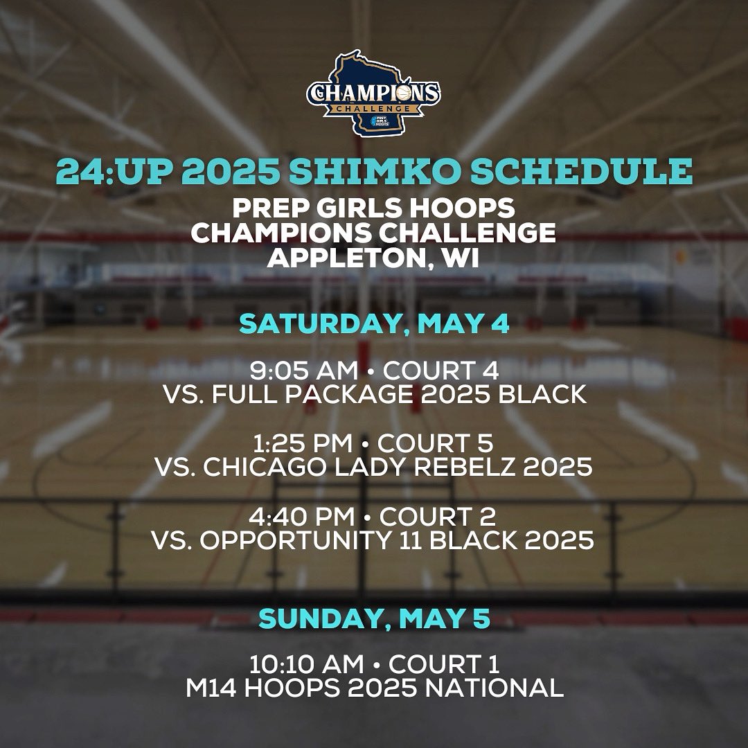 Looking forward to a fun weekend with my 17s as we travel to Appleton for @PrepGirlsHoops Champions Challenge 👑💪✨