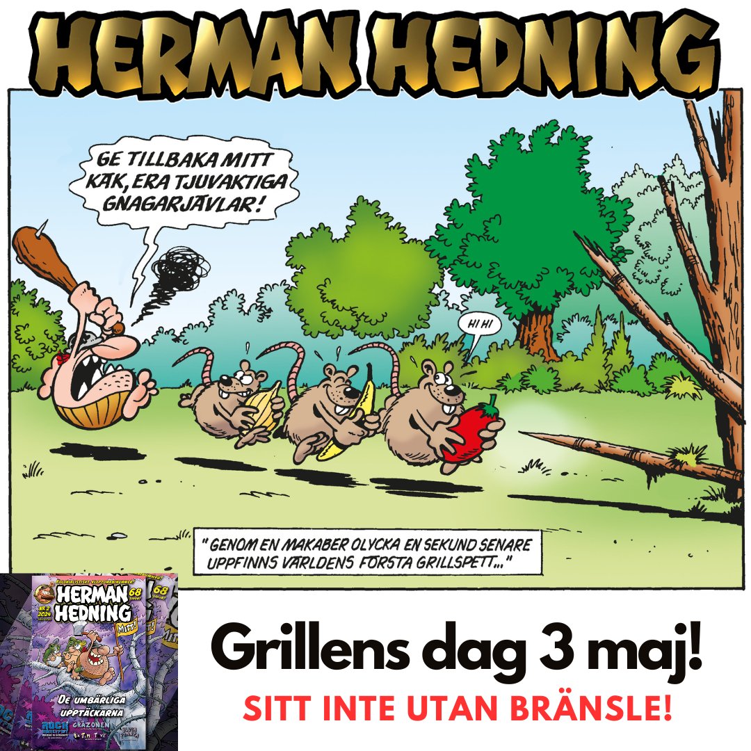 JonasDarnell's tweet photo. Denna köttsliga högtid, och resten av året, firas naturligtvis bäst i sällskap med en isterdrypande publikation av denna kaliber! Gör det bara:
https://t.co/HQUJ0z0vjz
🐷🥩🥓🍖🐷🥩🥓🍖
#hermanhedning #svenskaserier #komedi #humor #tecknadeserier #comics #grillensdag #kött https://t.co/PbAYDy1WDn