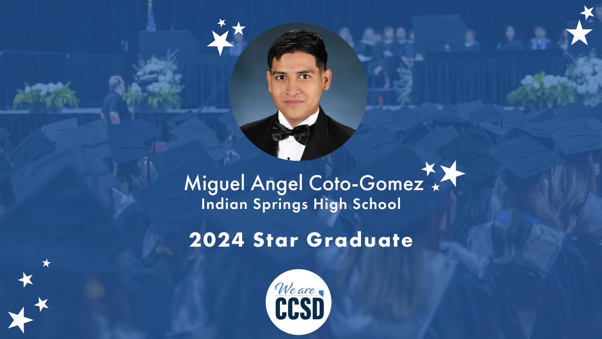 Meet Miguel Angel Coto-Gomez, Indian Springs High School 2024 Star Grad ⭐🎓. He has been able to keep a stable GPA while taking a full load of classes and being an English Language Learner. After graduation, he plans on working in the mechanical field. weareccsd.net/3w9DHBg