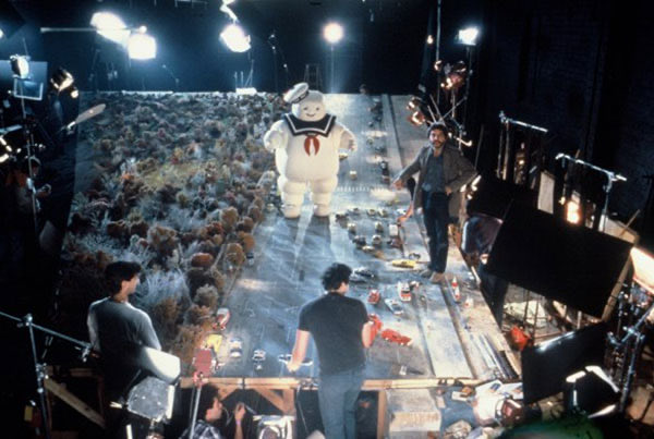 On the set of Ghostbusters.