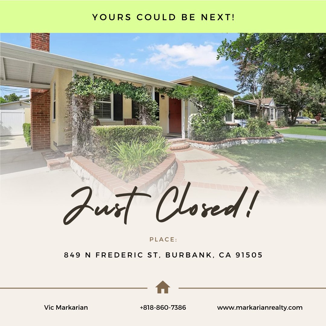 JUST CLOSED! Congratulations to all parties involved! #realestate #property #teammarkarian #markarianrealty #home #house #topagent #residential #realtor #newhome #dreamhome #openhouse #LA #LosAngeles #LosAngelesCA #Burbank #justsold #toprealtor #buyersagent #sellersagent