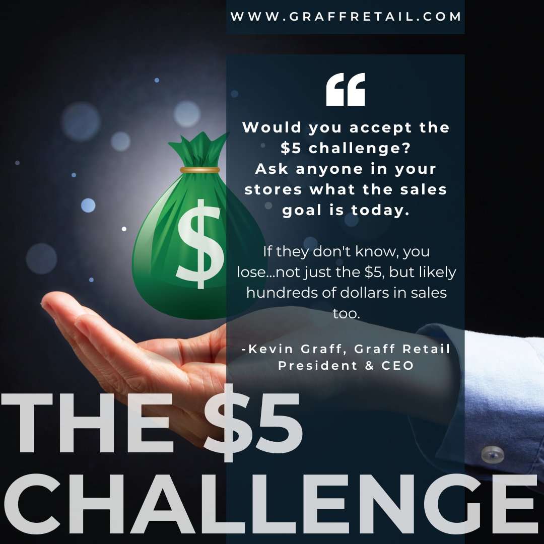 Are you up for the challenge? 💰 Don't let lack of communication cost you sales. 🙅‍♀️

#$5challenge #training #lossprevention #salesperformance #businessandmanagement #retailtraining #dailyquote