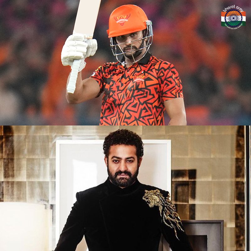 👏🧡 Just like Jr NTR lit up the silver screen, NKR set the cricket field on fire today. 🔥 A fiery 76* from him takes SRH to a total of 200! 📷 IPL • #NitishKumarReddy #SRHvRR #SRHvsRR #TATAIPL #IPL2024 #BharatArmy