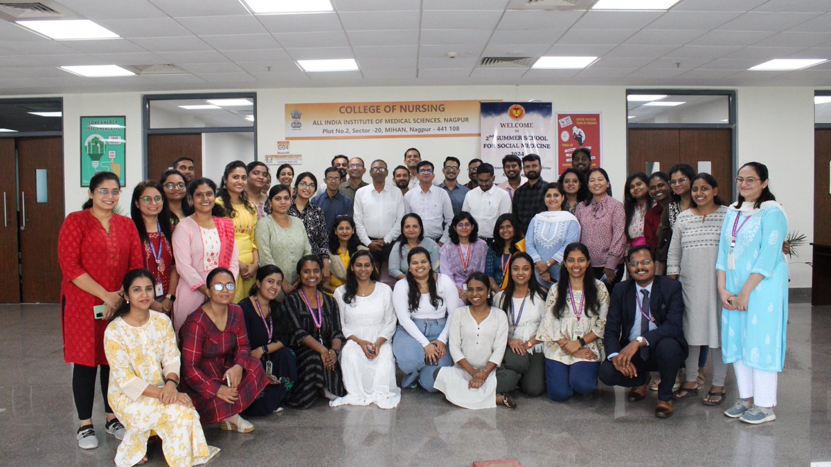 AIIMSNagpur's tweet image. ☀️Dept of Community Med. @AIIMSNagpur successfully conducted the 2nd Summer School for Social Medicine hosting 110 participants from 25 institutions across India, over 2 weeks!
☀️4 Workshops: Study Designs, Qualitative Research, Gender &amp;amp; Health and Complex Survey Designs Analysis