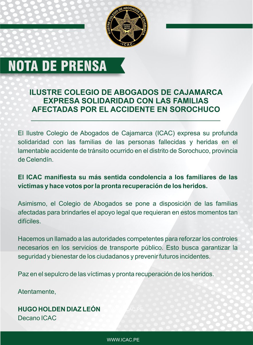 Ilustre Colegio de  Abogados de Cajamarca (@ICAC_Oficial) on Twitter photo 2024-05-02 15:46:25