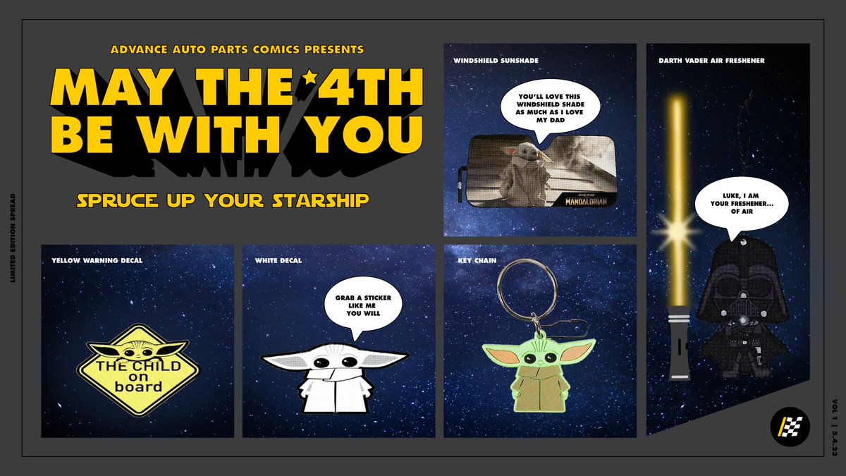 May the 4th be with you 🌌 Did you know we have Star Wars car accessories? Well, now you do! Get your auto accessories from a galaxy very far away at bit.ly/3vVFvOc
