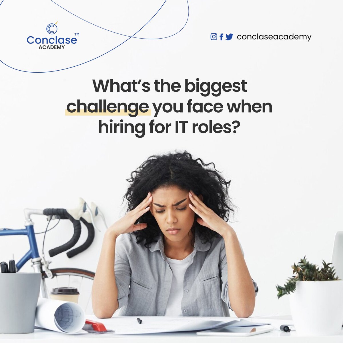 conclasehq's tweet image. We know how difficult the recruiting space can be. But we’d like to hear from you. What’s the biggest challenge you face when hiring for IT roles? 🤔

#techrecruitment #techhire #TechHR