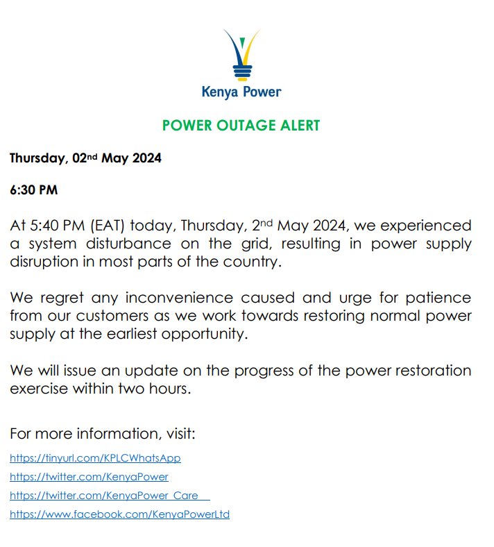 One hour later,
KPLC have issued an official Statement. Good work Kenya Power!