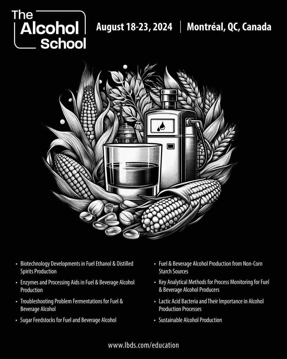 The Alcohol School is your gateway to mastering ethanol production!
In addition to separate sessions, explore the magic of the technological overlap in fuel and spirit production during group sessions including the topics below 👇. View all topics here: lbds.com/education