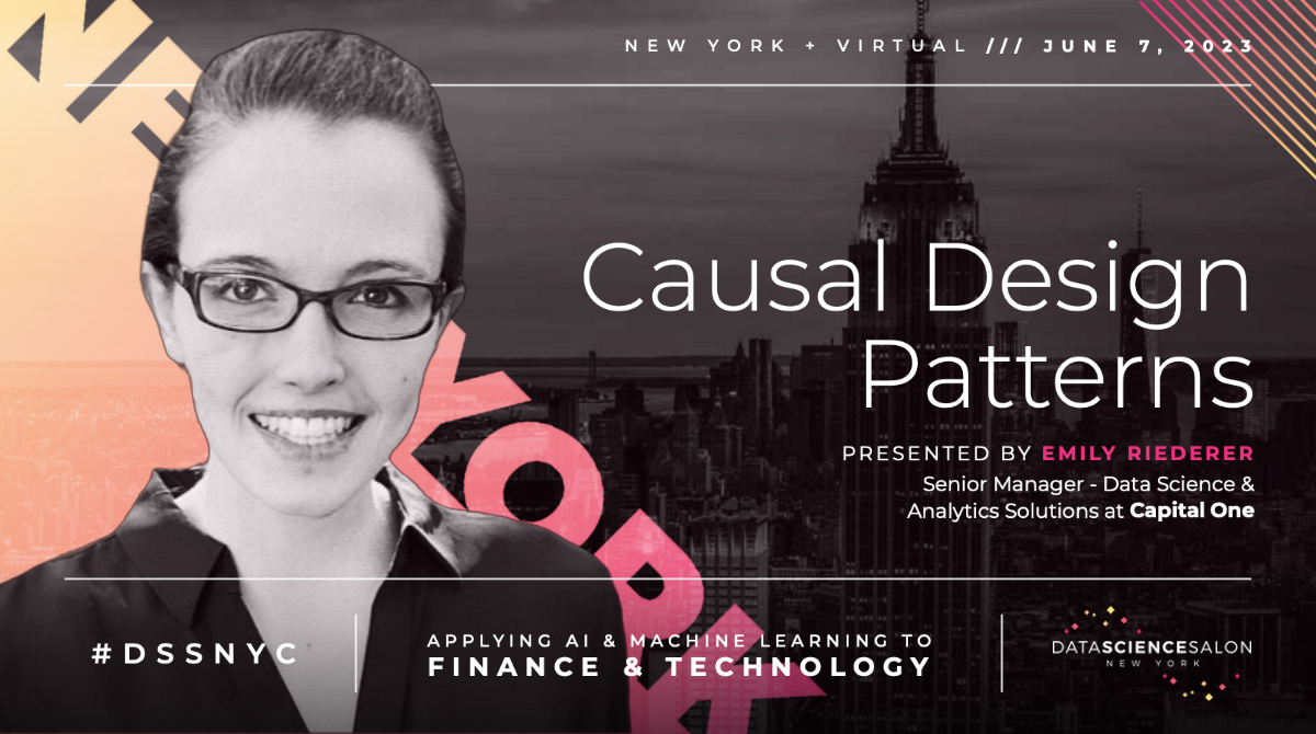 AILovesData's tweet photo. Throwback to this wonderful presentation about Causal Design Patterns presented by @EmilyRiederer from @CapitalOne at #DSSNYC last summer.
Watch --> https://t.co/ruiUW51Tfe
And we look forward to seeing you at the next one on June 18th!
#causaldesign #datascience #machinelearning #finance