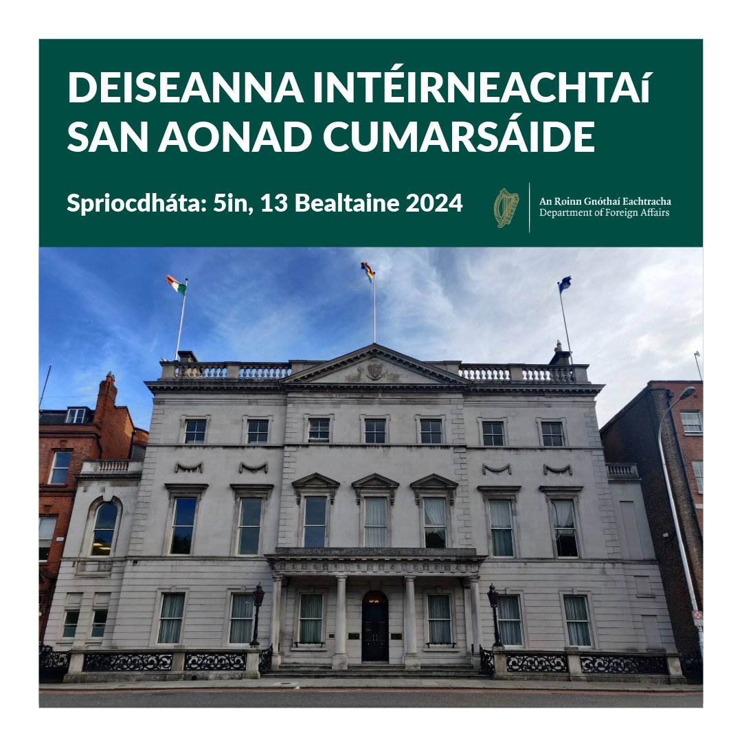 Tá deiseanna intéirneachtaí iontacha ar fáil san Aonad Cumarsáide na Roinne Gnóthaí Eachtracha. Tá tuilleadh eolais faoi na roil agus an próiseas iarratais ar fáil anseo 👉 gov.ie/en/organisatio… Is é an 13 Bealtaine 2024 ag a 5in an spriocdháta d'iarratais.